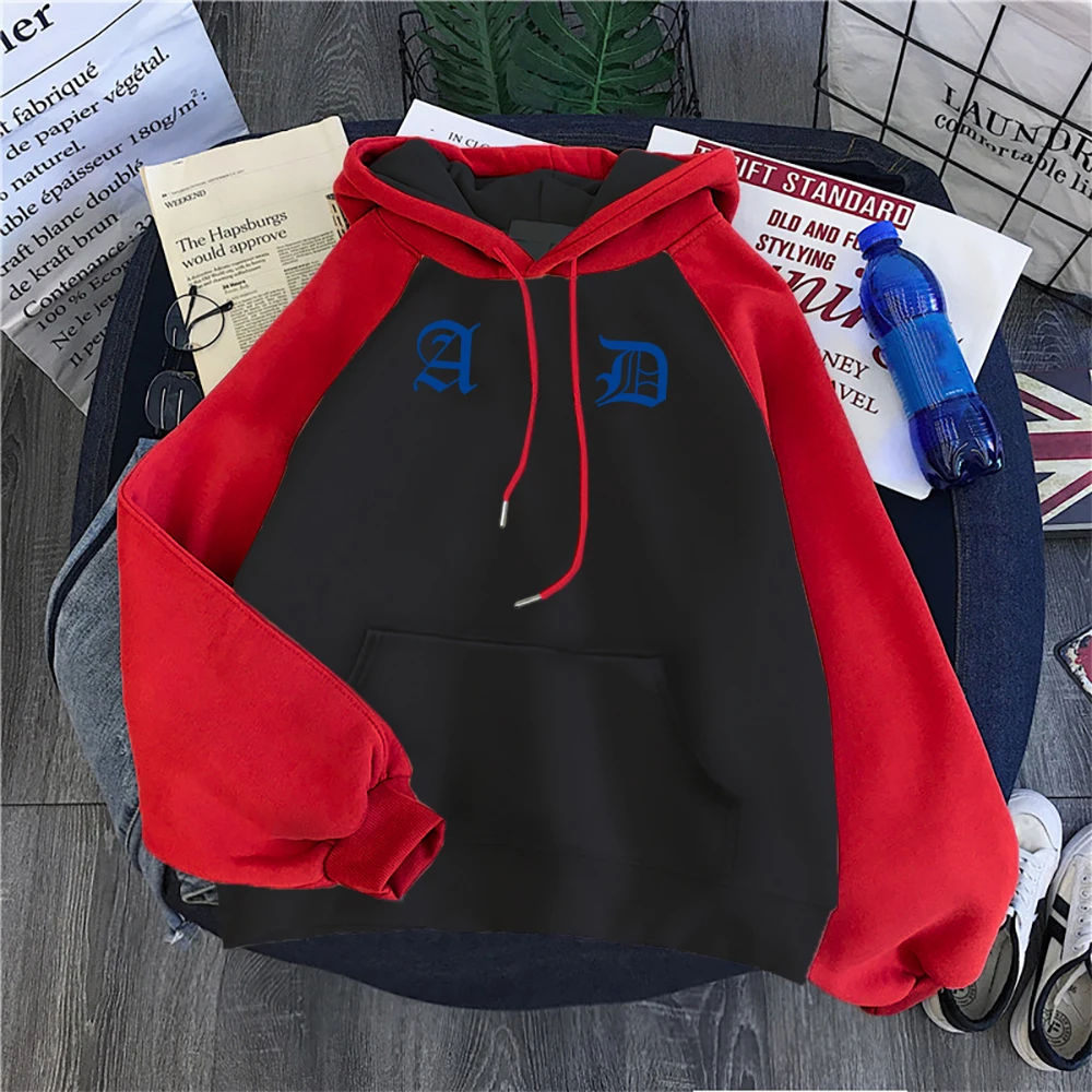 

Creativity Letter A And D Men's Printed Women Hoodies Simple Autumn Raglan Clothing Fleece Crewneck Pullover Loose Trendy Hooded