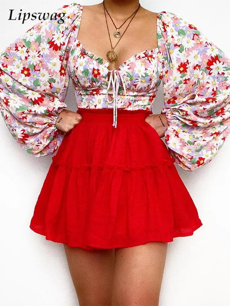 2022 Fashion Square Collar Long Puff Sleeve Women's Shirt Elegant Floral Print Lace Up Women Shirts Spring Ladies Tops Blouses 
2022 Fashion Square Collar Long Puff Sleeve Women's Shirt Elegant Floral Print Lace Up Women Shirts Spring Ladies Tops Blouses