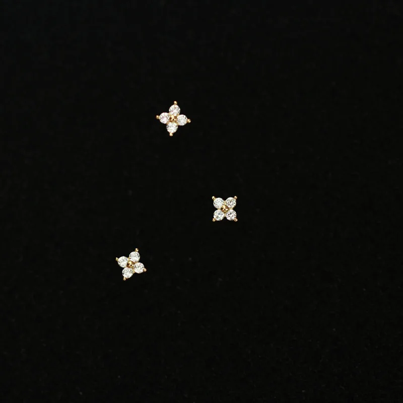 FINE GOLD/ 14k Solid Gold Floret Crystal Stud Earring Mini Dainty Women Minimal Simple Style Gift Bridesmaid
FINE GOLD/ 14k Solid Gold Floret Crystal Stud Earring Mini Dainty Women Minimal Simple Style Gift Bridesmaid