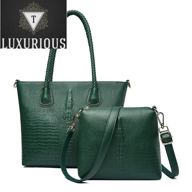 Luxury Designer Solid Color Crocodile Pattern Ladies Composite Bag Fashion High Quality Leather Women's Shoulder Messenger Bags
Luxury Designer Solid Color Crocodile Pattern Ladies Composite Bag Fashion High Quality Leather Women's Shoulder Messenger Bags