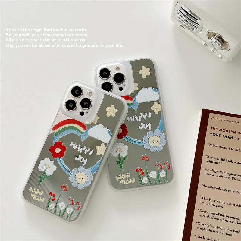 Sweet Cute Mirror Makeup Rainbow Clouds Love Flowers Fashion Anti-fall Cover For iphone 11 12 13 Pro Max XR X Xs Max Phone Case
Sweet Cute Mirror Makeup Rainbow Clouds Love Flowers Fashion Anti-fall Cover For iphone 11 12 13 Pro Max XR X Xs Max Phone Case