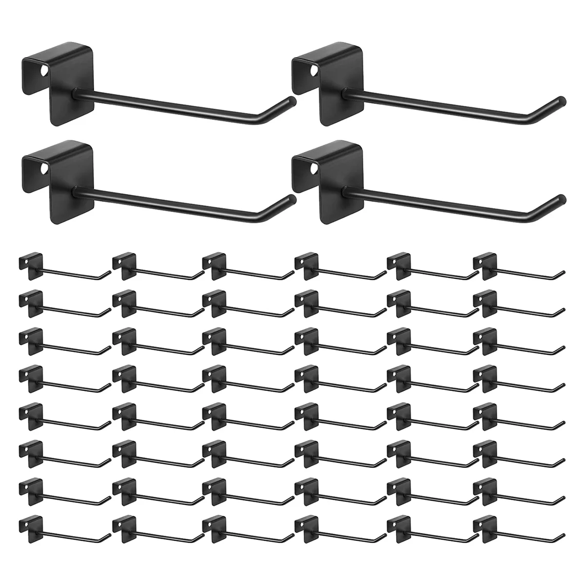 

48 шт., настенные крючки Gridwall, 4 дюйма, черная металлическая панель, крючок, вешалка, квадратные трубки, крючки для пальто, крючки для пальто