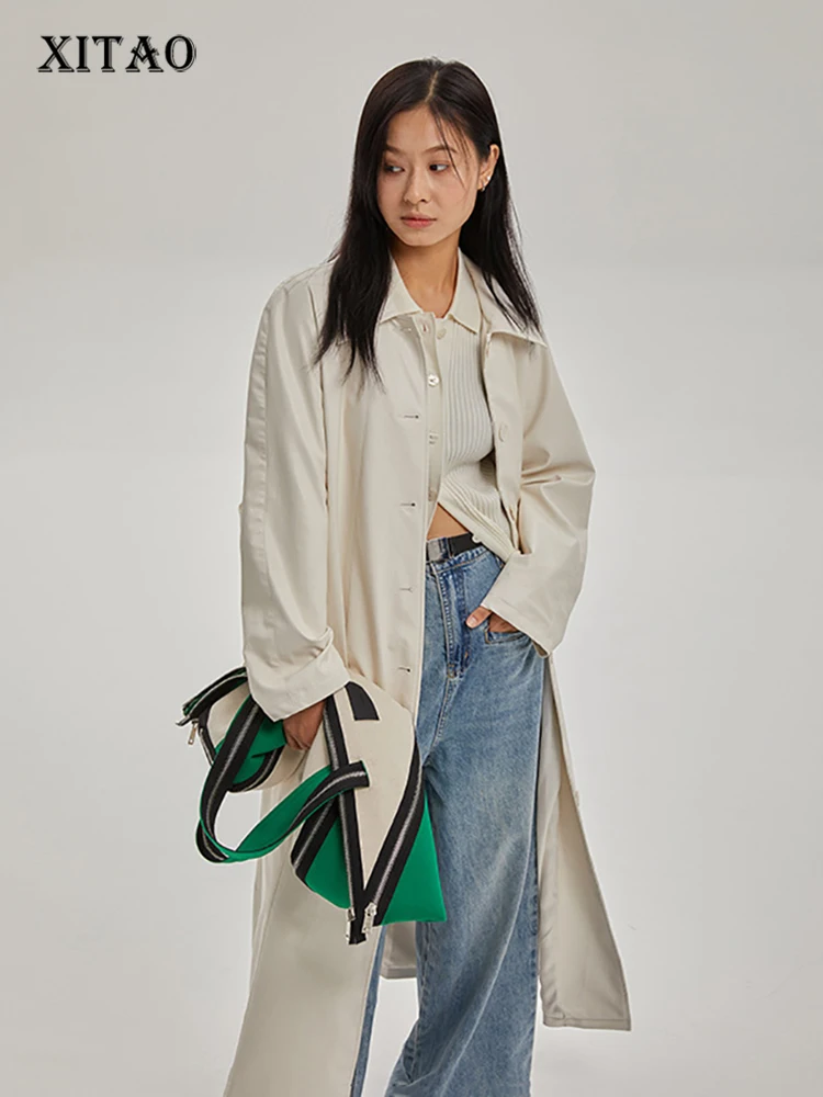 XITAO, простой бандажный Женский Тренч, однотонный, Повседневный, модный, простой, темпераментный, универсальный, пальто, новинка зимы 2022, FBB1393 
XITAO, простой бандажный Женский Тренч, однотонный, Повседневный, модный, простой, темпераментный, универсальный, пальто, новинка зимы 2022, FBB1393