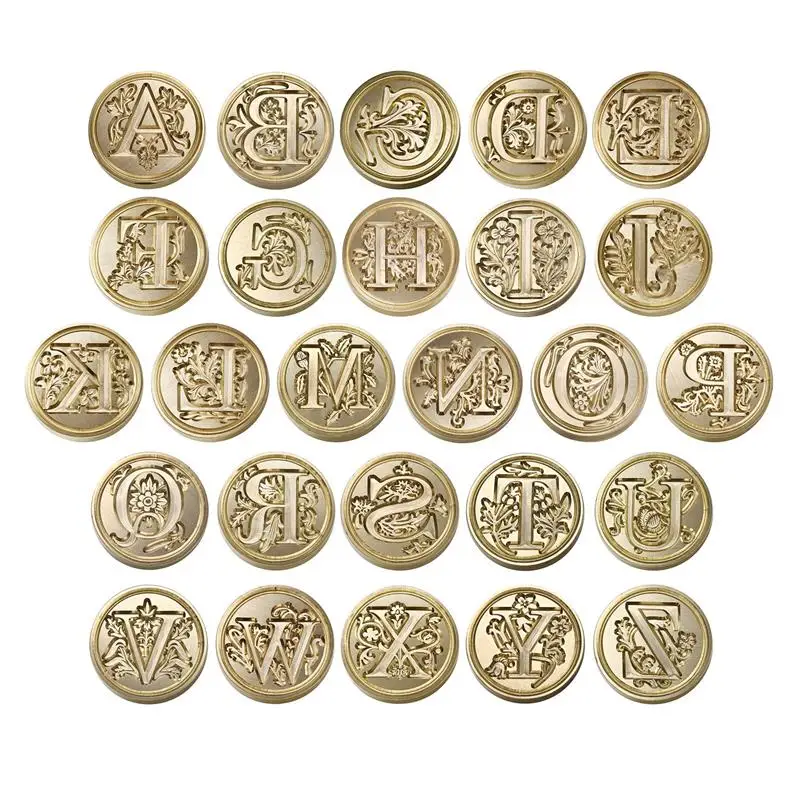 Набор штампов для печати на письмах Retro Sealing Wax Stamp Head 26 Alphabet A-Z Letter Seals Set Tools Post Decor Wood Stamps Antique Seal.