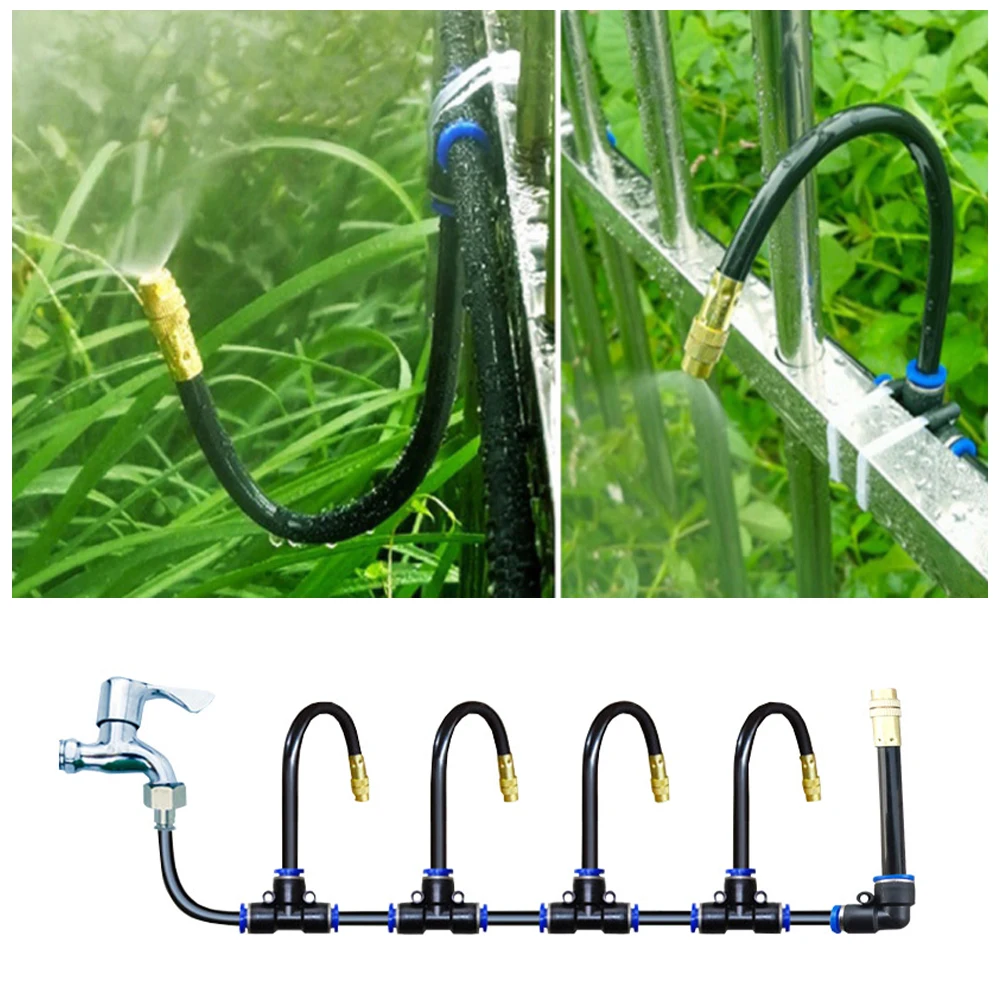Misting Cooling System Outside 30m Tubing 30pcs Brass Nozzle with Flexible Gooseneck Watering System for Patio Garden Greenhouse
Misting Cooling System Outside 30m Tubing 30pcs Brass Nozzle with Flexible Gooseneck Watering System for Patio Garden Greenhouse