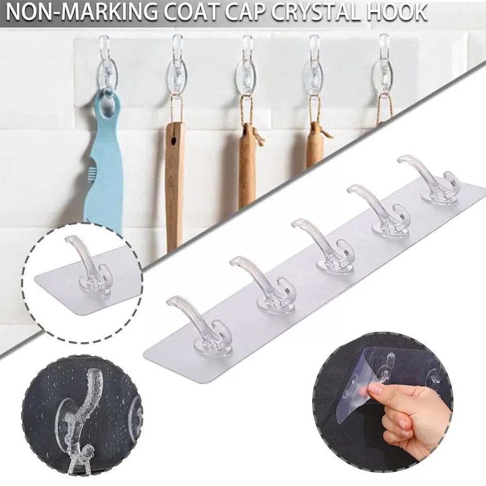 Transparent Wall-mounted Hook Free Punch Kitchen Bathroom Hat Adhesive Hook Self-adhesive Multifunctional Waterproof And Co B8w1
Transparent Wall-mounted Hook Free Punch Kitchen Bathroom Hat Adhesive Hook Self-adhesive Multifunctional Waterproof And Co B8w1