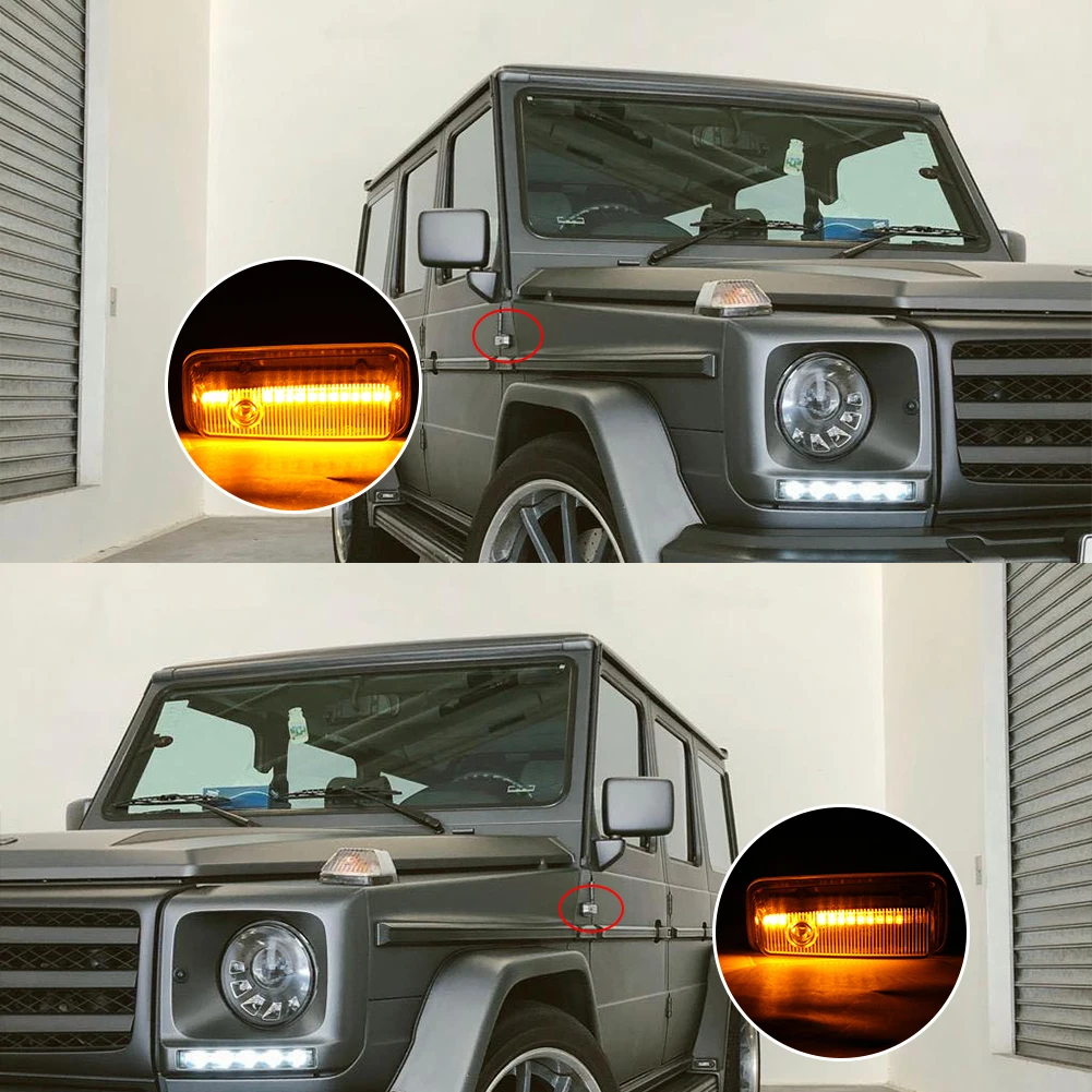 2PCS LED Turn Signal Light Indicator Side Dynamic For Benz W463 G500 1986-2002 Smoked High Quality Lighting Car Accessories
2PCS LED Turn Signal Light Indicator Side Dynamic For Benz W463 G500 1986-2002 Smoked High Quality Lighting Car Accessories