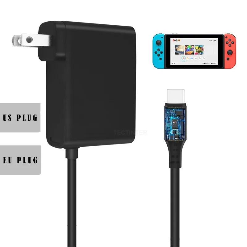 EU & US Plug AC Adapter Charger Compatible Nintendo Switch NS Game Console 2.4A USB Type C Power
EU & US Plug AC Adapter Charger Compatible Nintendo Switch NS Game Console 2.4A USB Type C Power