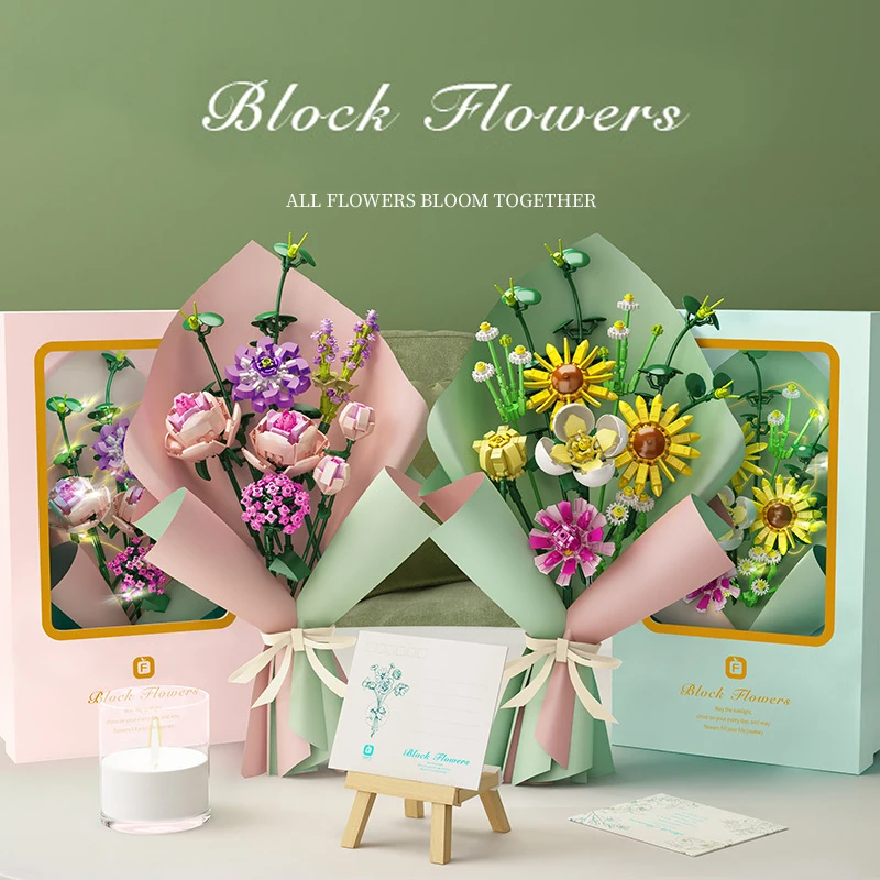 2023 Rose Sunflowers Carnations Flower Building Blocks Bouquet Valentine Gift Particles Assembling DIY Toys Friends Boys Girls
2023 Rose Sunflowers Carnations Flower Building Blocks Bouquet Valentine Gift Particles Assembling DIY Toys Friends Boys Girls