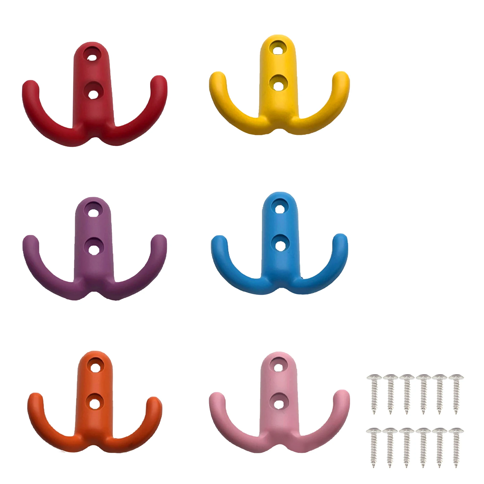 6pcs Colorful Rust Resistant Wardrobe Fastener Multipurpose Universal Coat Hooks Children Convenient Wall Mounted With Screws
6pcs Colorful Rust Resistant Wardrobe Fastener Multipurpose Universal Coat Hooks Children Convenient Wall Mounted With Screws