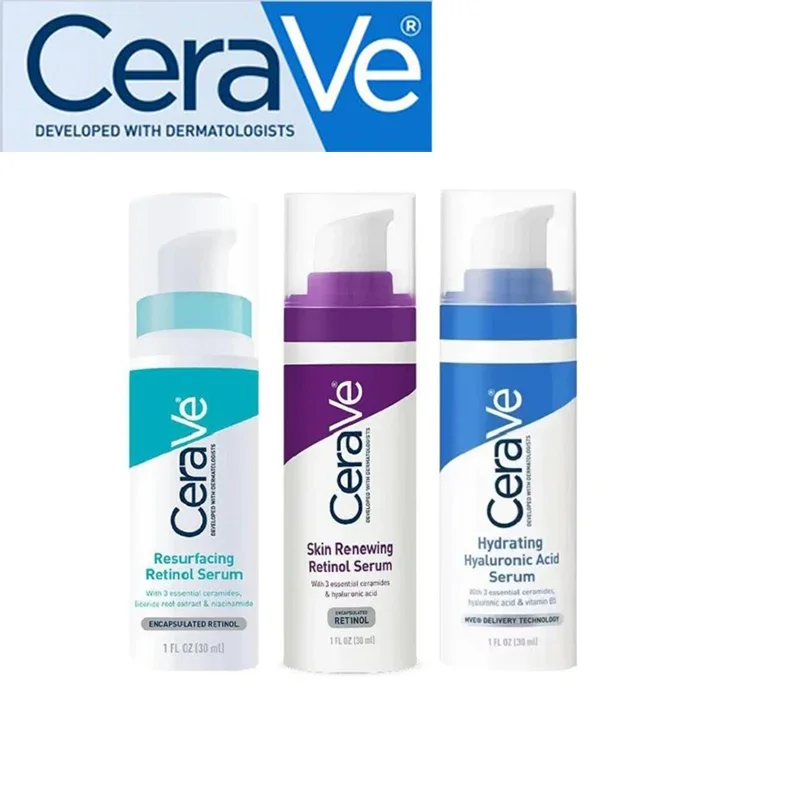 

CeraVe Retinol Serum Hyaluronic Acid Essence Moisturizing Shrink Pores Whitening Brighten Face Repair Acne Niacinamide Skin Care