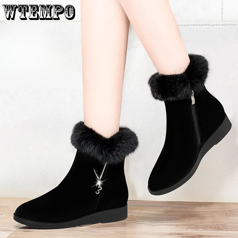 WTEMPO Thickened Fleece Snow Boots Women's New Winter Large Size Cotton Shoes Side Zip Anti-slip Walking Flats Botas Wholesale
WTEMPO Thickened Fleece Snow Boots Women's New Winter Large Size Cotton Shoes Side Zip Anti-slip Walking Flats Botas Wholesale