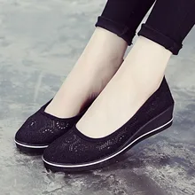 Comemore 2022 Spring Summer Canvas Nurse Womens Slip-on Shoes Low Wedge Heel Solid Women Platform Casual Flat Soft Bottom Woman