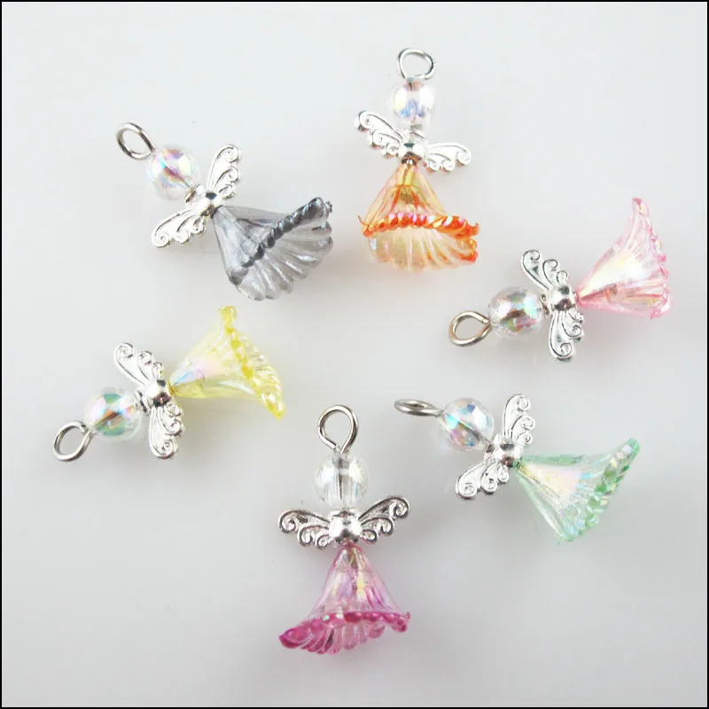 Fashion New 24Pcs Silver Plated Wings Mixed Flower Dancing Angel Charms Pendants 14x24mm
Fashion New 24Pcs Silver Plated Wings Mixed Flower Dancing Angel Charms Pendants 14x24mm