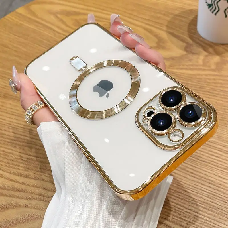 Прозрачный силиконовый чехол с магнитной зарядкой для iPhone 14 Plus 13 12 11 Pro Max, роскошный противоударный мягкий чехол с покрытием Magsafe
Прозрачный силиконовый чехол с магнитной зарядкой для iPhone 14 Plus 13 12 11 Pro Max, роскошный противоударный мягкий чехол с покрытием Magsafe