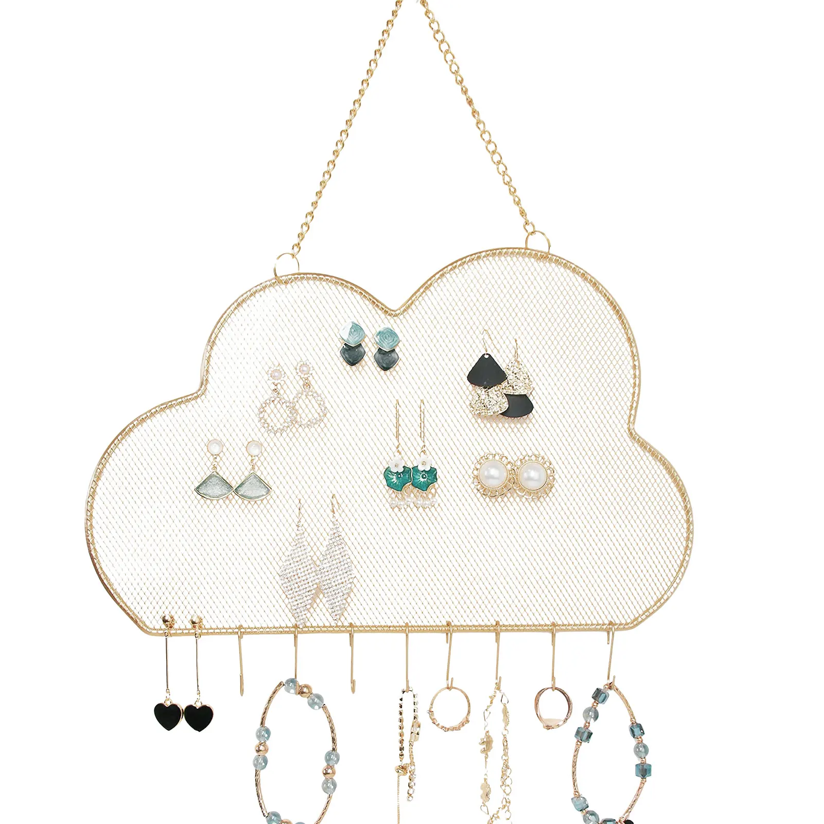 Earring Wall Organizer Metal Cloud Style Hanging Jewelry Holder Hanging Earring Display Stands for Jewelries Necklaces Keychains
Earring Wall Organizer Metal Cloud Style Hanging Jewelry Holder Hanging Earring Display Stands for Jewelries Necklaces Keychains