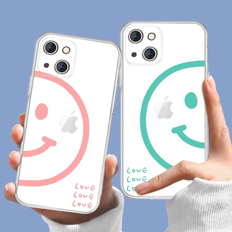 Simple Couple SmileyPhone Case For IPhone 13 11 Pro Max 12 Mini XS XR X 7 8 Plus SE 2020 6s Transparent All inclusive Soft Cover
Simple Couple SmileyPhone Case For IPhone 13 11 Pro Max 12 Mini XS XR X 7 8 Plus SE 2020 6s Transparent All inclusive Soft Cover