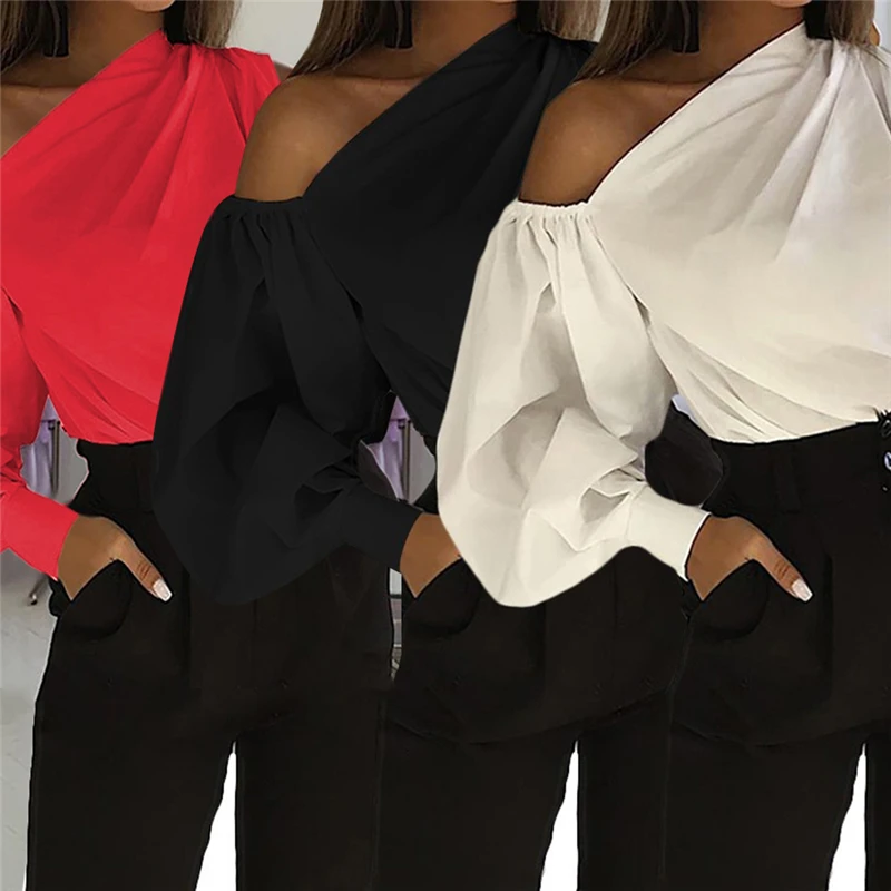 Sexy Off Shoulder Women Office Shirts Fashion Long Sleeve Blouse Casual Loose Solid Tops Lady Elegant Blusas 2021 Femme
Sexy Off Shoulder Women Office Shirts Fashion Long Sleeve Blouse Casual Loose Solid Tops Lady Elegant Blusas 2021 Femme