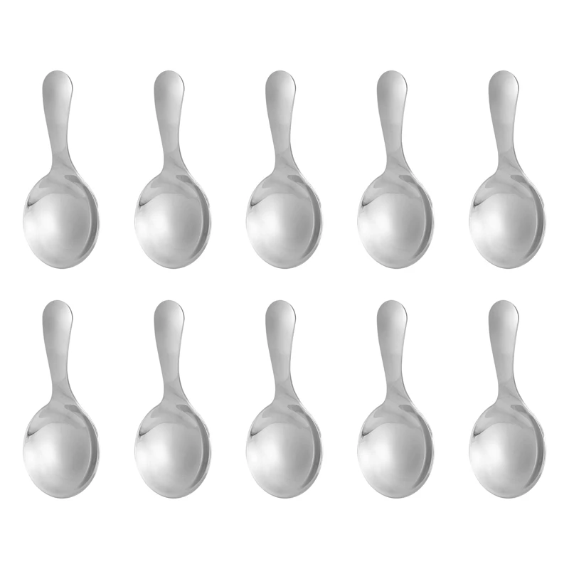 10 Pcs Stainless Steel Short Handle Spoons Mini Salt Spoons Condiments Spoon Dessert Spoon Tea Coffee Spoons,Silver 
10 Pcs Stainless Steel Short Handle Spoons Mini Salt Spoons Condiments Spoon Dessert Spoon Tea Coffee Spoons,Silver
