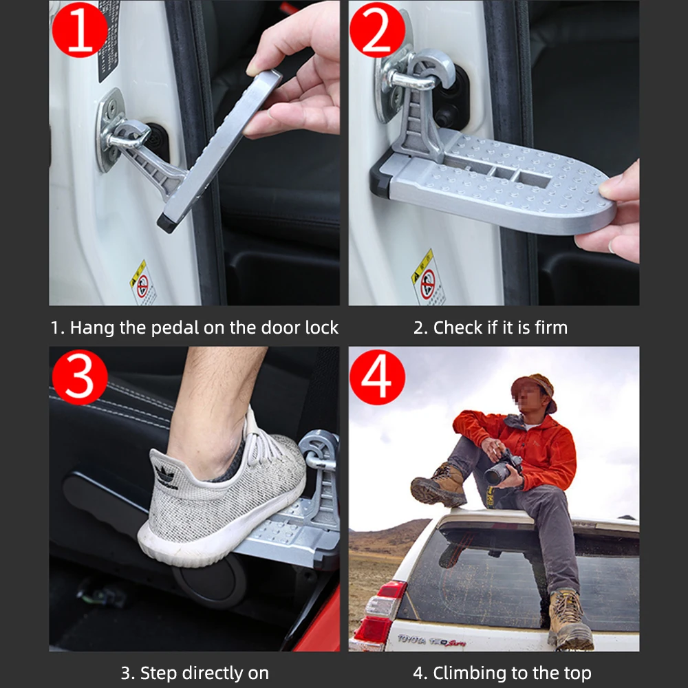 Foldable Car Roof Rack Step Car Door Step Multifunction Universal Latch Hook Foot Pedal Aluminium Alloy Safety car accessories
Foldable Car Roof Rack Step Car Door Step Multifunction Universal Latch Hook Foot Pedal Aluminium Alloy Safety car accessories
