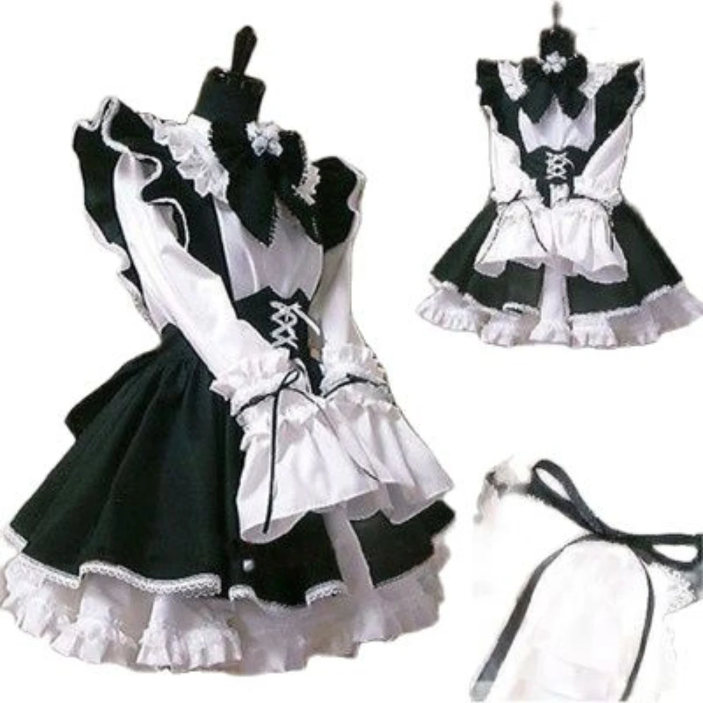 Women Maid Outfit Anime Long Dress Black and White Apron Dress Lolita Dresses Men Cafe Costume Cosplay Costume Горничная Mucama
Women Maid Outfit Anime Long Dress Black and White Apron Dress Lolita Dresses Men Cafe Costume Cosplay Costume Горничная Mucama