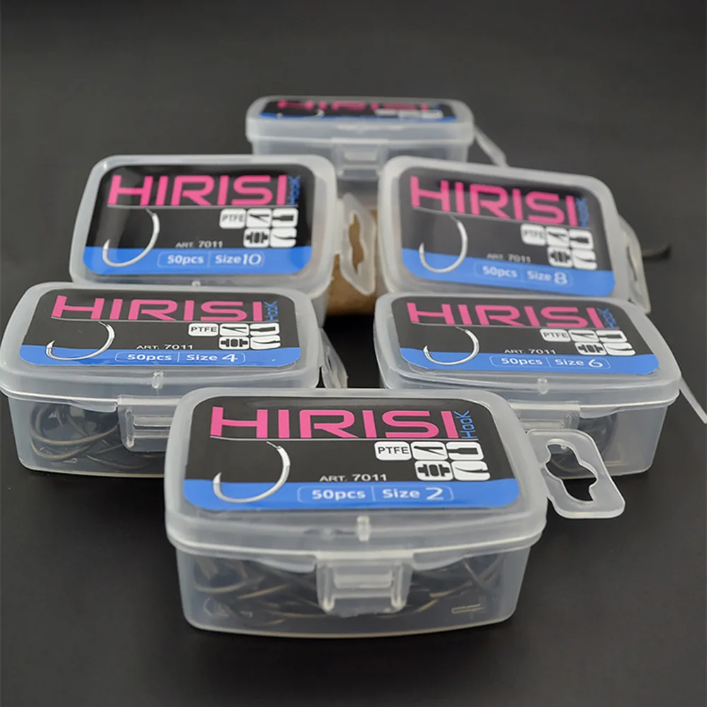 50pcs Carp Fishing Hooks 2/4/6/8/10/12 Carp Rigs Micro Barb Hooks PTFE Coating Stainless Steel Fishhooks With Barbs Tackle
50pcs Carp Fishing Hooks 2/4/6/8/10/12 Carp Rigs Micro Barb Hooks PTFE Coating Stainless Steel Fishhooks With Barbs Tackle