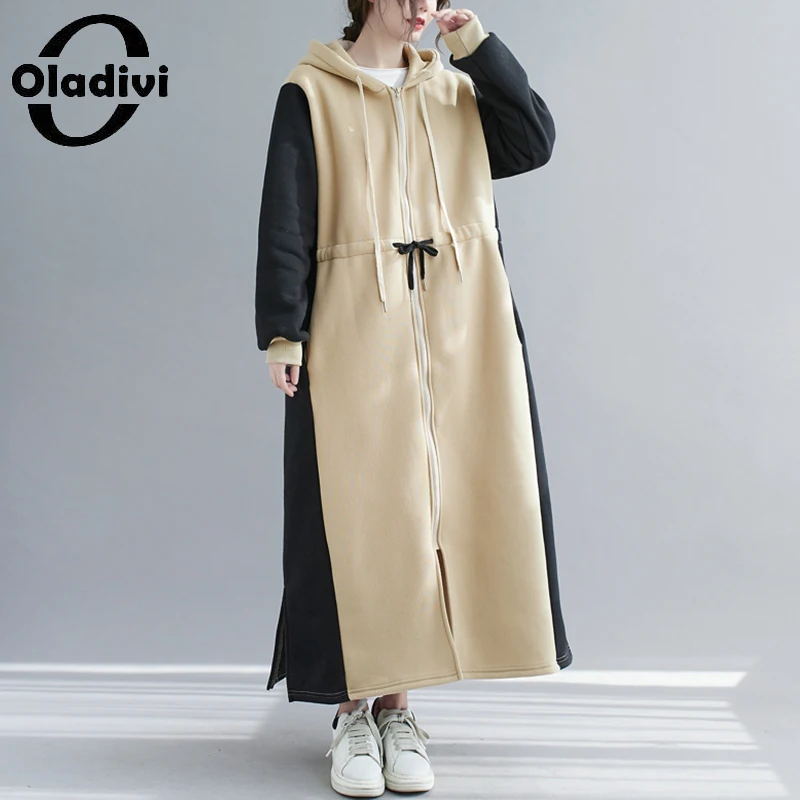 Oladivi Casual Loose Velvet Hoodies 2022 Autumn Winter New Overcoat Women Oversized Outerwears Plus Big Hooded Sweatshirts 9920 
Oladivi Casual Loose Velvet Hoodies 2022 Autumn Winter New Overcoat Women Oversized Outerwears Plus Big Hooded Sweatshirts 9920