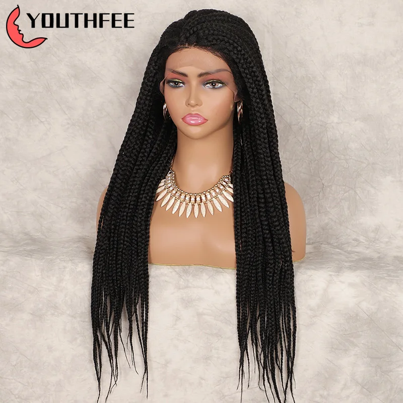 Youthfee 28" Braided Wig Synthetic Lace Wigs African Side Part Big Box Braid Wig With Baby Hair for Black Women Lace Front Wig
Youthfee 28" Braided Wig Synthetic Lace Wigs African Side Part Big Box Braid Wig With Baby Hair for Black Women Lace Front Wig