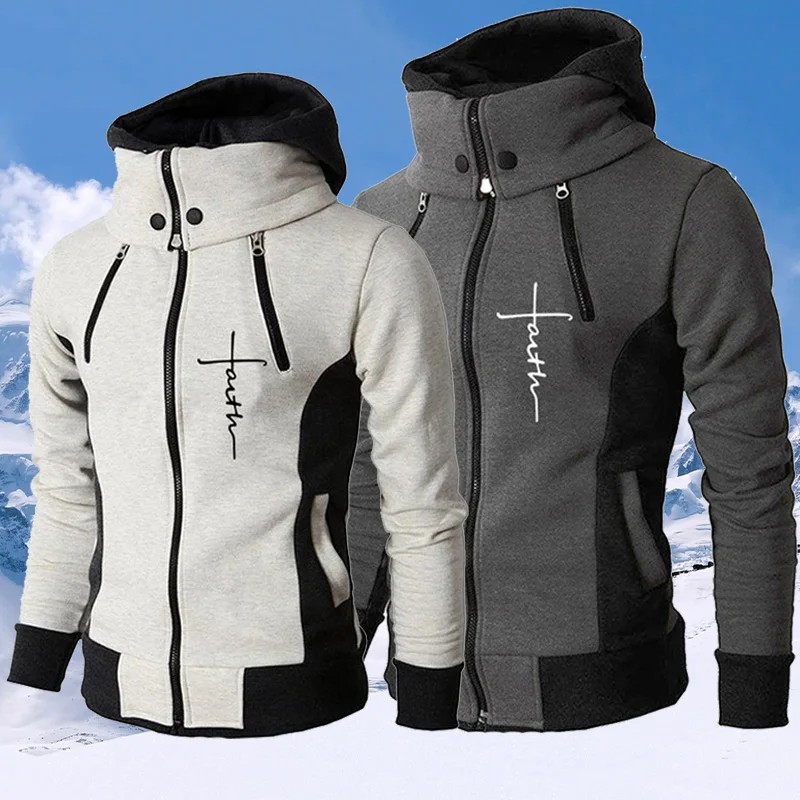 Men's Fall/Winter Faith Print Jacket Solid Color Lapel Up Hooded Double Zipper Design Coats Man Outdoor Athleisure Hoodies S-4XL
Men's Fall/Winter Faith Print Jacket Solid Color Lapel Up Hooded Double Zipper Design Coats Man Outdoor Athleisure Hoodies S-4XL