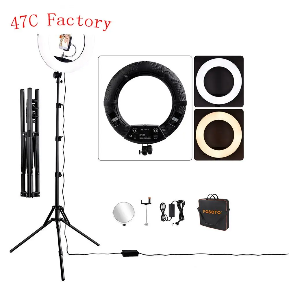 48W 480 Leds Large Rechargeable Photography Dimmable Ring Lamp With 180CM Tripod
48W 480 Leds Large Rechargeable Photography Dimmable Ring Lamp With 180CM Tripod