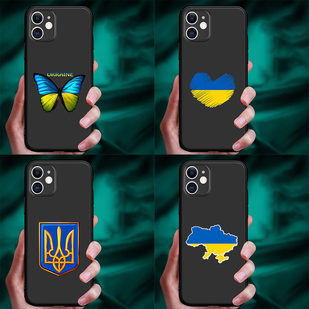 

Ukraine Flag Painted Phone Case for IPhone 13 12pro Max 11 Pro XS MAX 8 7 6 6S Plus X 5 5S SE 2020 XR Coque Soft Black Tpu Funda