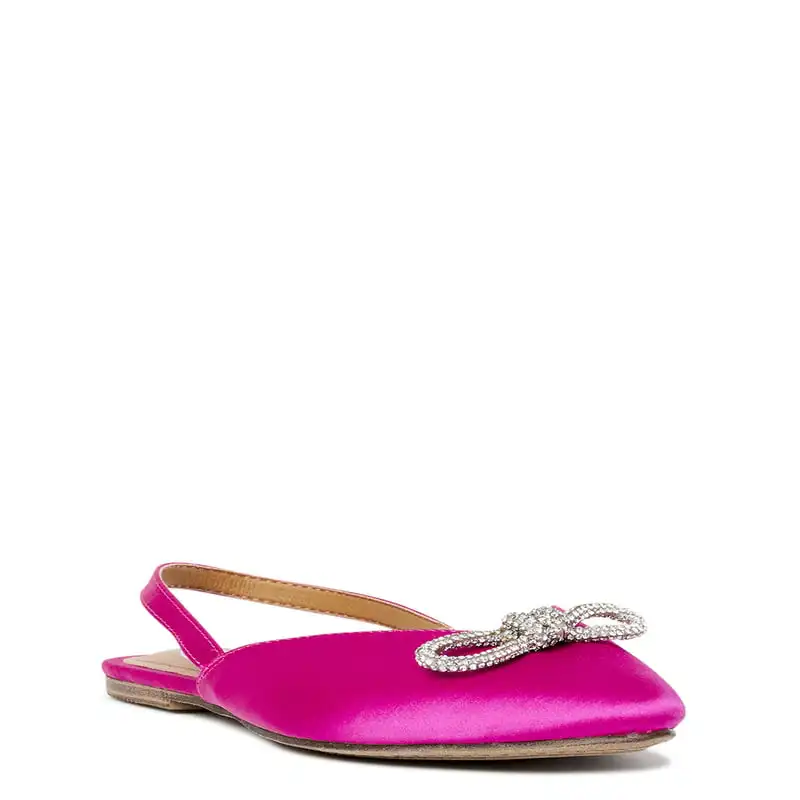 Women's Satin Embellished Slingback Flats
Women's Satin Embellished Slingback Flats