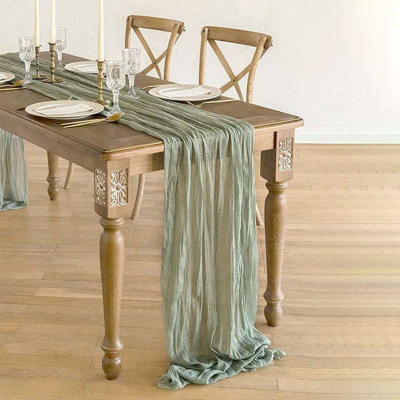 Semi-Sheer Gauze Table Runner Sage Cheesecloth Vintage Table Setting Dining Christmas Wedding Party Banquets Cake Home Decor
Semi-Sheer Gauze Table Runner Sage Cheesecloth Vintage Table Setting Dining Christmas Wedding Party Banquets Cake Home Decor