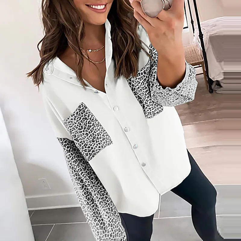2022 New Women's Caual Leopard Print Lapel Cardigan Jacket Vacation Long-sleeved Pockets Shirt Tops
2022 New Women's Caual Leopard Print Lapel Cardigan Jacket Vacation Long-sleeved Pockets Shirt Tops