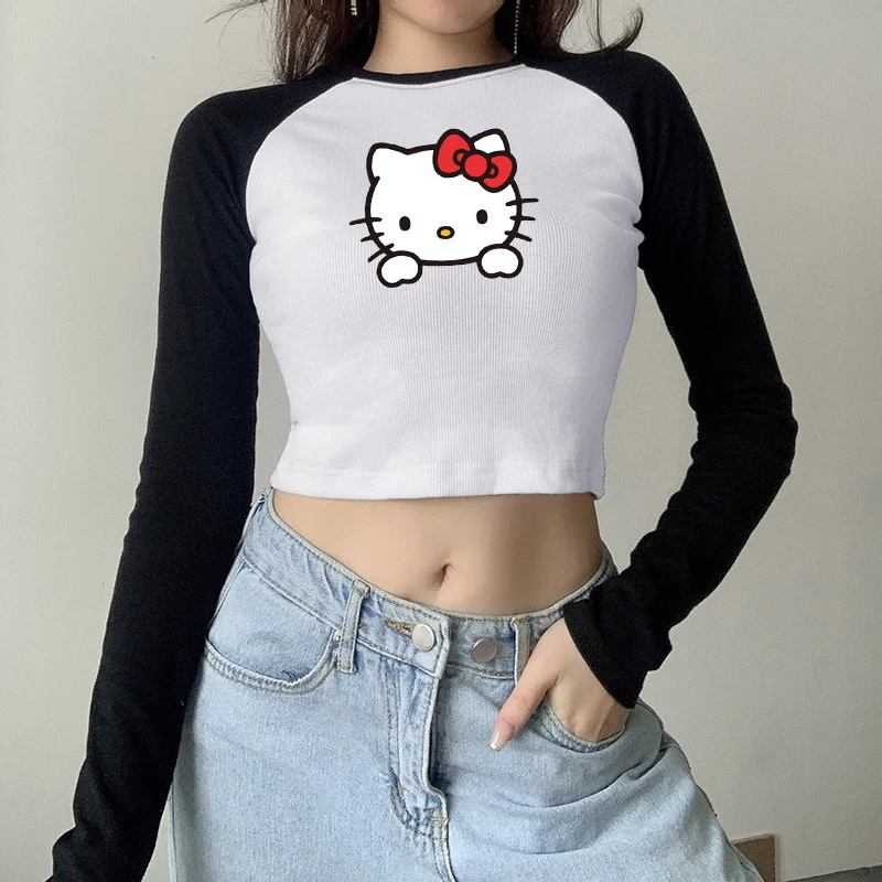 Оригинальная облегающая футболка Hello Kitty, Женская Сексуальная футболка с милым мультяшным рисунком, откровенная короткая футболка с пупком ...
Оригинальная облегающая футболка Hello Kitty, Женская Сексуальная футболка с милым мультяшным рисунком, откровенная короткая футболка с пупком ...