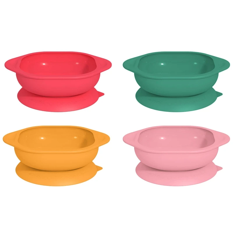 

Baby Bowls with Suction Dinner Plate Infants Learning Feeding Dish BPA-Free Silicone Bowl Tableware for Newborn Children