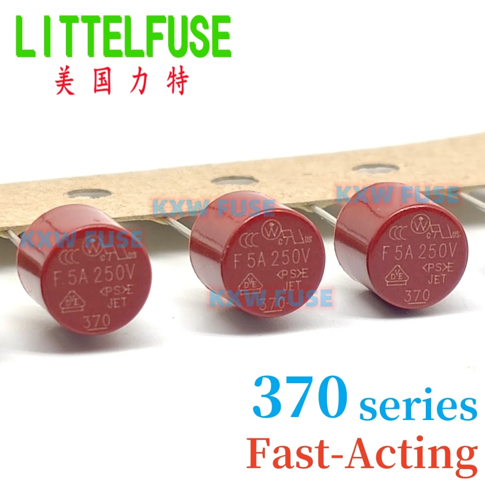 Littelfuse 370 Series Fast-Acting TR-5 Subminiature Fuses F50mA 100mA 1A 2A 3.15A 4A 5A 6.3A 250V Axial Radial Thru hole Fuse
Littelfuse 370 Series Fast-Acting TR-5 Subminiature Fuses F50mA 100mA 1A 2A 3.15A 4A 5A 6.3A 250V Axial Radial Thru hole Fuse
