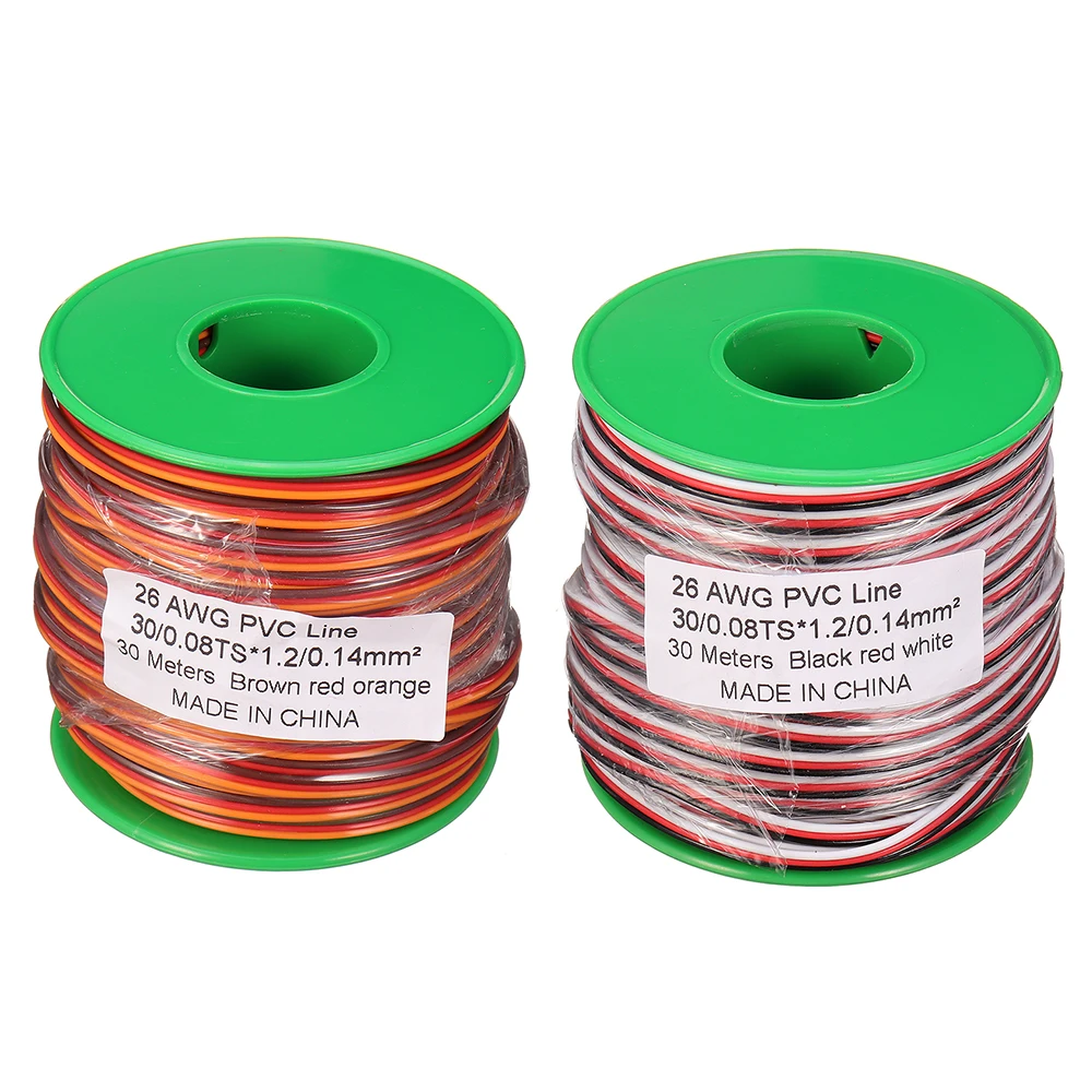 30m 18AWG/26AWG Soft Silicone Servo Cable Wire High Temperature Tinned Copper Flexible Wire
30m 18AWG/26AWG Soft Silicone Servo Cable Wire High Temperature Tinned Copper Flexible Wire