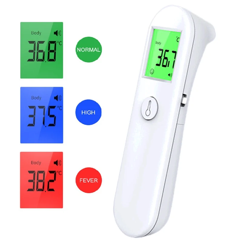 

English Version Non Contact Infrared Thermometer Three Color Backlight Display Forehead Temperature Instrument