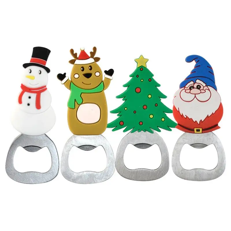 

Christmas Can Opener portable Elk Snowman Christmas Tree Santa Can Jar Bottle Opener Punch Multi-Function Can Lid Opener