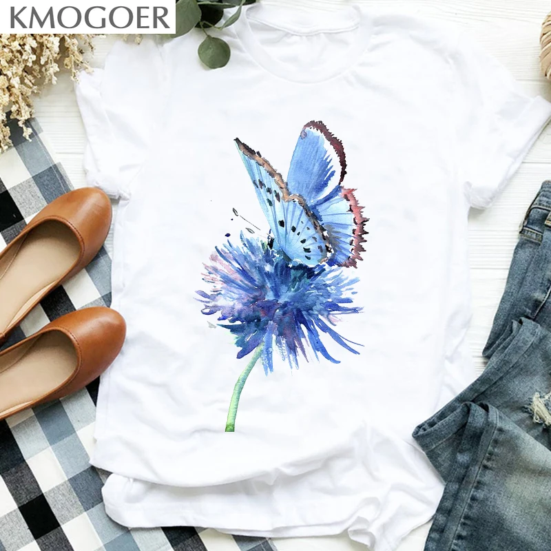 Women Lady Butterfly Floral Watercolor Summer Autumn 90s Print T Tee Womens Tshirt for Female Shirt Clothes Top Graphic T-shirt 
Women Lady Butterfly Floral Watercolor Summer Autumn 90s Print T Tee Womens Tshirt for Female Shirt Clothes Top Graphic T-shirt