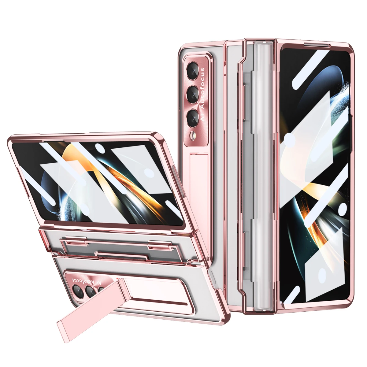 Glossy Electroplated Transparent HD Glass Protector Case For Samsung Galaxy Z Fold 4 Fold4 Kickstand Holder Bracket Hinge Cover
Glossy Electroplated Transparent HD Glass Protector Case For Samsung Galaxy Z Fold 4 Fold4 Kickstand Holder Bracket Hinge Cover