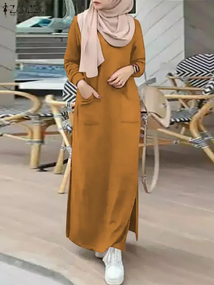 ZANZEA Muslim Spring Women Dress Fashion Long Sleeve O-Neck Side Pocket Sundress Casual Elegant Abaya Kaftan Maxi Long Vestido
ZANZEA Muslim Spring Women Dress Fashion Long Sleeve O-Neck Side Pocket Sundress Casual Elegant Abaya Kaftan Maxi Long Vestido