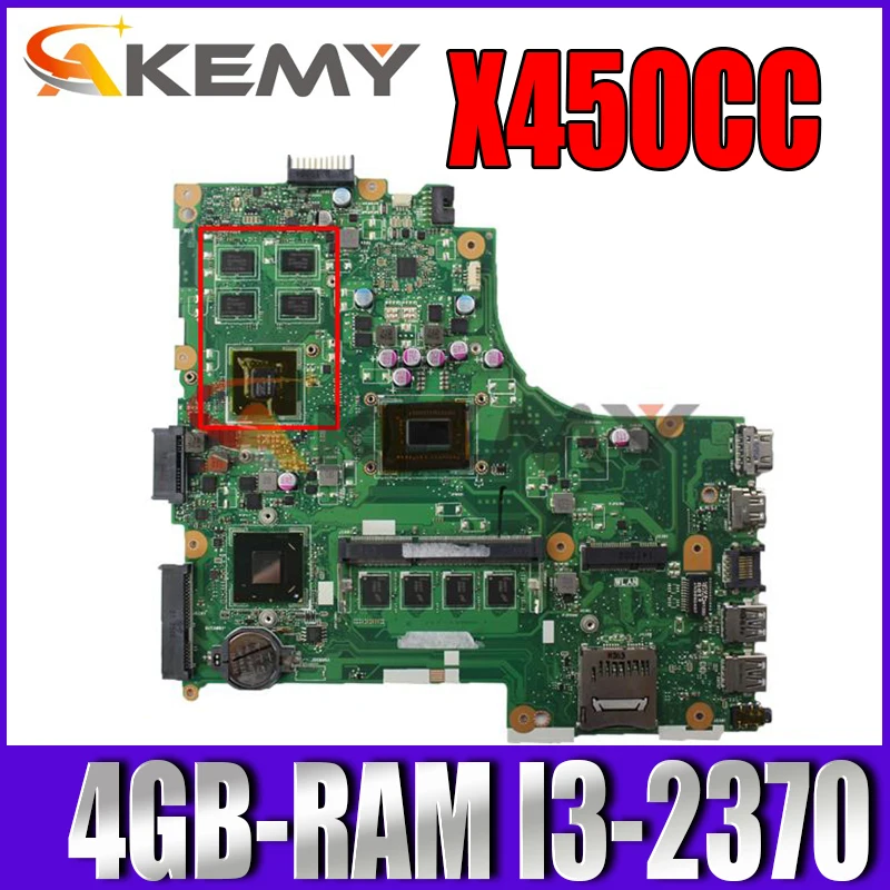 Akmey X450CC Laptop motherboard For Asus X450CC X450C X450 Test original mainboard 4GB-RAM I3-2370 GT720M
Akmey X450CC Laptop motherboard For Asus X450CC X450C X450 Test original mainboard 4GB-RAM I3-2370 GT720M