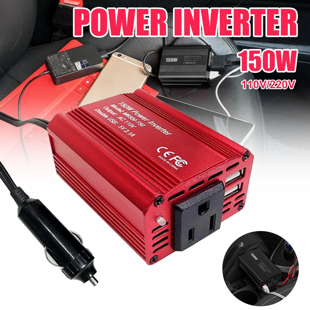 150W Car Power Inverter DC 12V to AC 110/220V Portable Car Power Inverter Charger Converter Adapter Universal EU US Socket
150W Car Power Inverter DC 12V to AC 110/220V Portable Car Power Inverter Charger Converter Adapter Universal EU US Socket