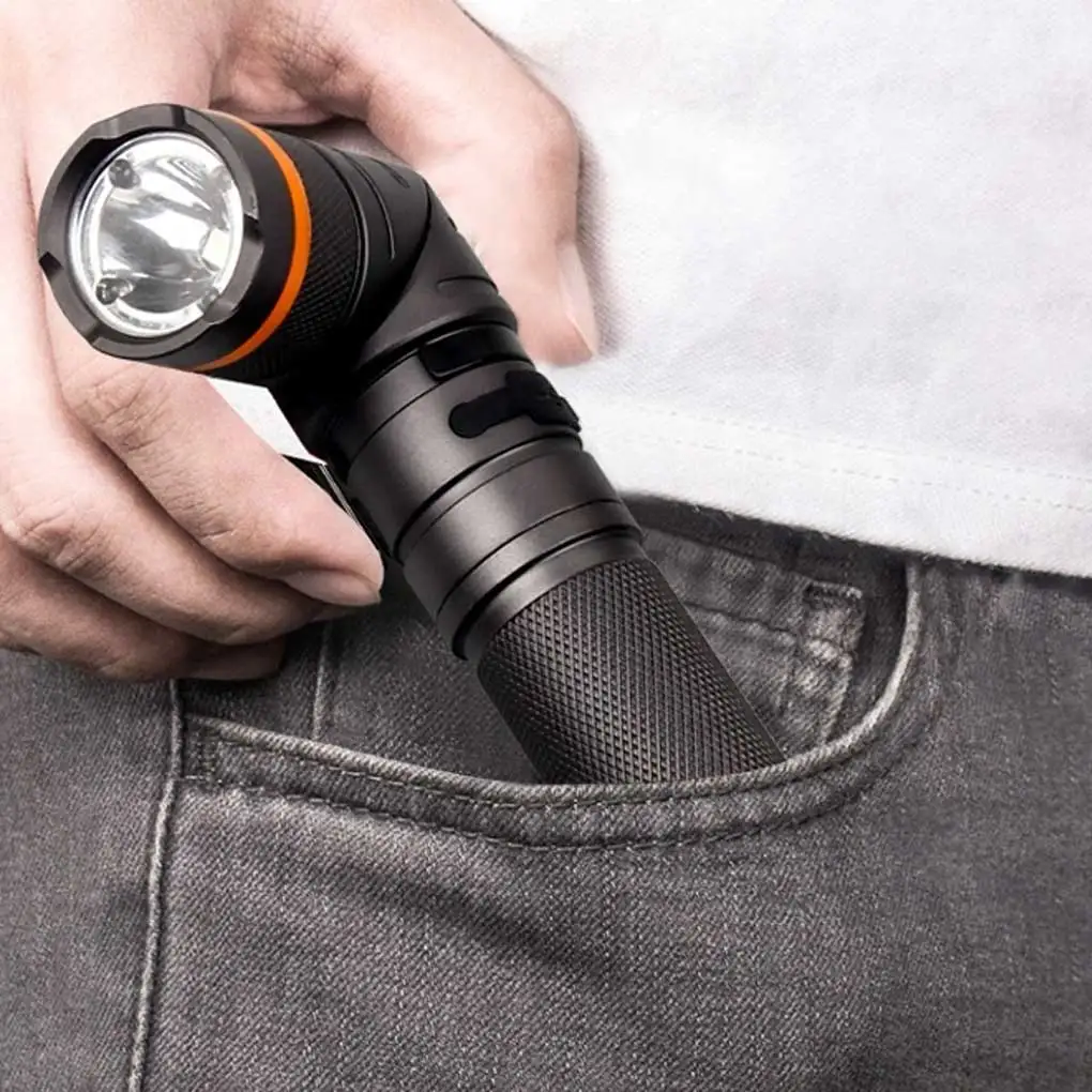 90 Degree Flashlight Waterproof Torch Lightweight LED Torches USB Rechargeable Portable Light Searchlight Wide Range
90 Degree Flashlight Waterproof Torch Lightweight LED Torches USB Rechargeable Portable Light Searchlight Wide Range