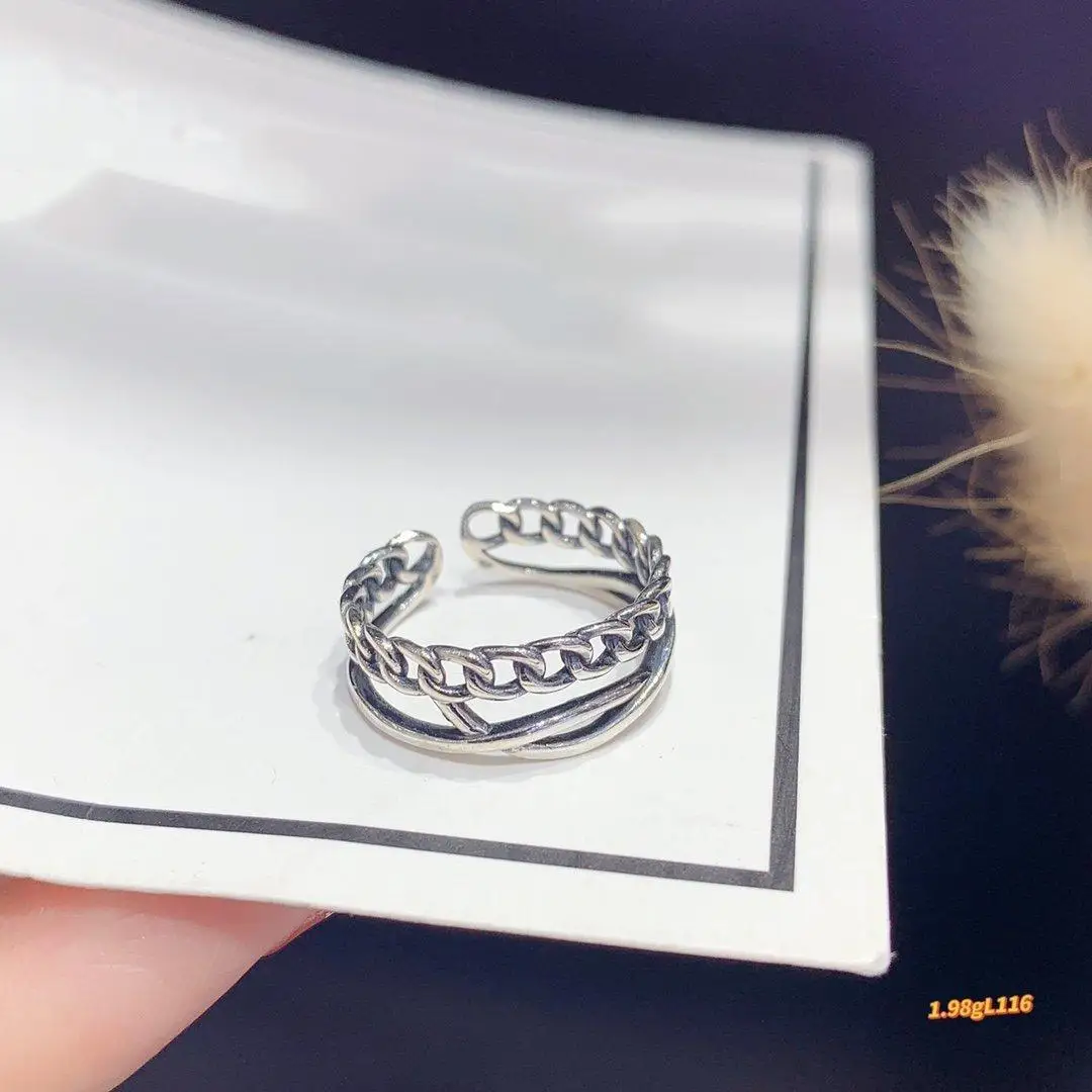 Square 925 Silver Crown Ring Women's Korean Version Personalized Creative Chain Retro Open Ring Ring
Square 925 Silver Crown Ring Women's Korean Version Personalized Creative Chain Retro Open Ring Ring