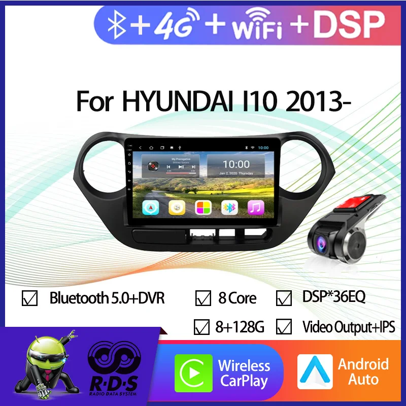 4G+64G Android 11 Car Radio Stereo For HYUNDAI I10/Hyundai Grand I10 2013- GPS Navigation Multimedia With Wifi 4G AHD DSP
4G+64G Android 11 Car Radio Stereo For HYUNDAI I10/Hyundai Grand I10 2013- GPS Navigation Multimedia With Wifi 4G AHD DSP