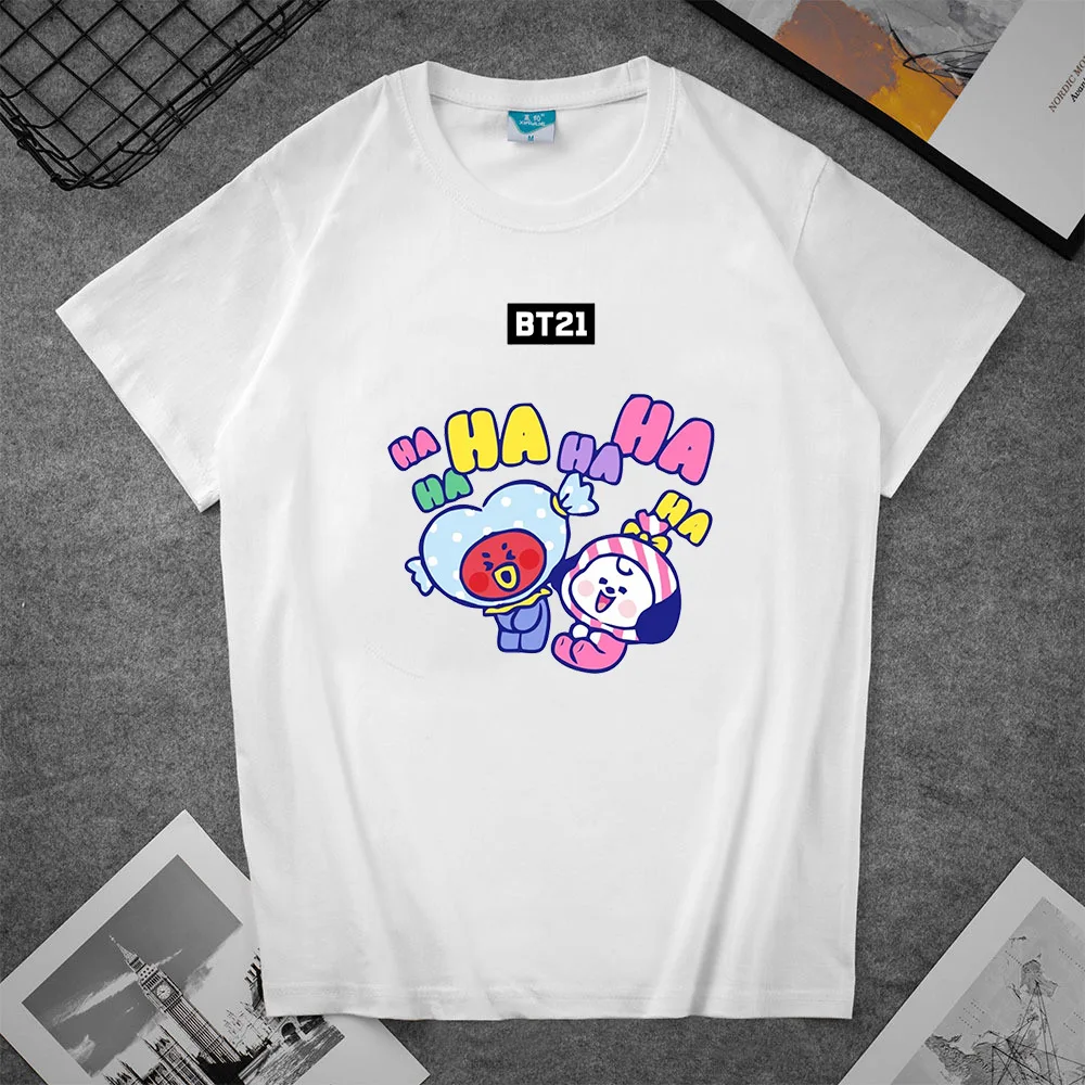 Линия друзья Bt21 Bts летняя мультяшная футболка с коротким рукавом для мужчин и женщин с принтом мультяшная Повседневная Женская одежда плюше... 
Линия друзья Bt21 Bts летняя мультяшная футболка с коротким рукавом для мужчин и женщин с принтом мультяшная Повседневная Женская одежда плюше...