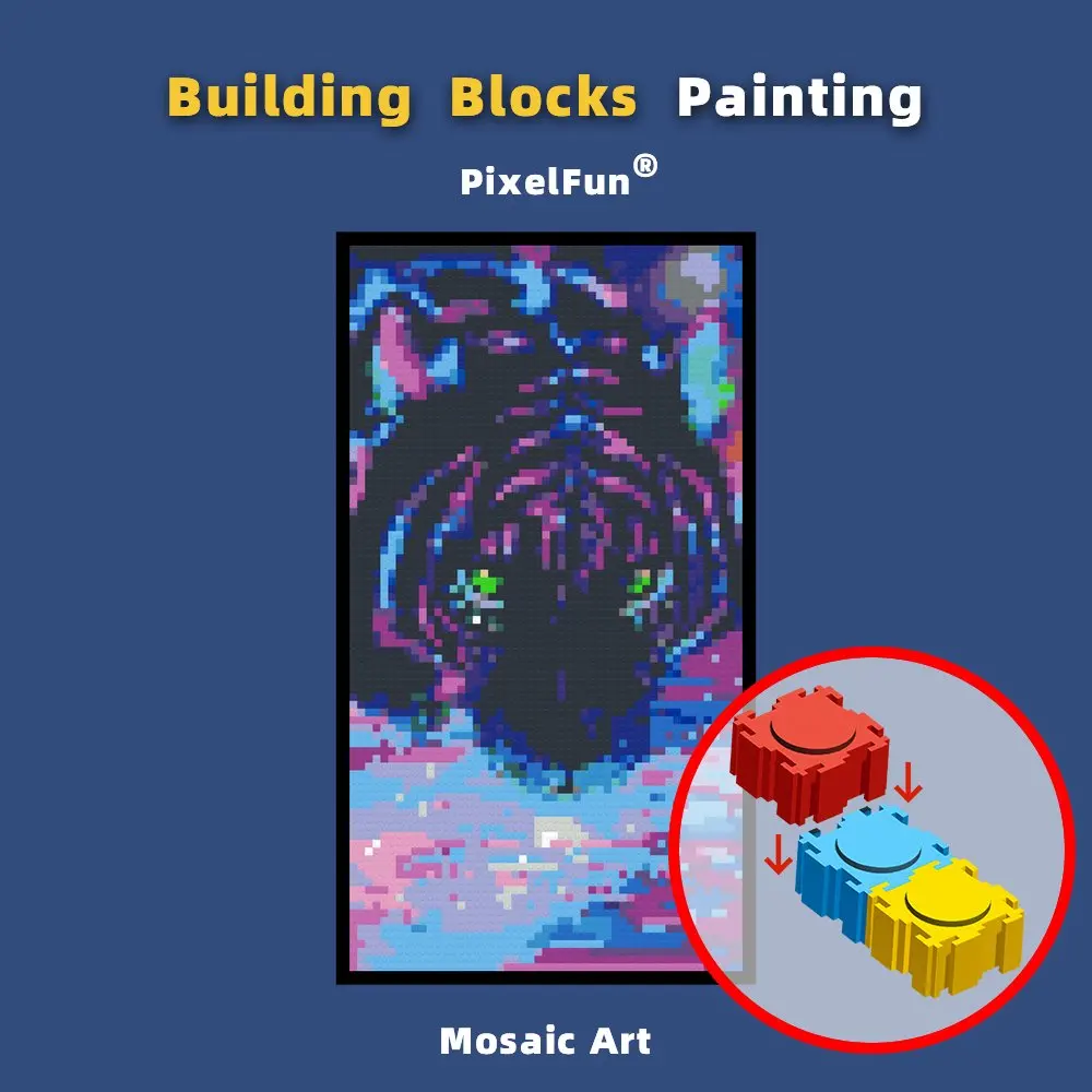 PixelFun P10047 4800 pcs 35x65cm 14x25 inch Building Blocks Tiger Pixel Mosaic Bricks Photo Custom Painting Art Diy Toy PixelArt
PixelFun P10047 4800 pcs 35x65cm 14x25 inch Building Blocks Tiger Pixel Mosaic Bricks Photo Custom Painting Art Diy Toy PixelArt